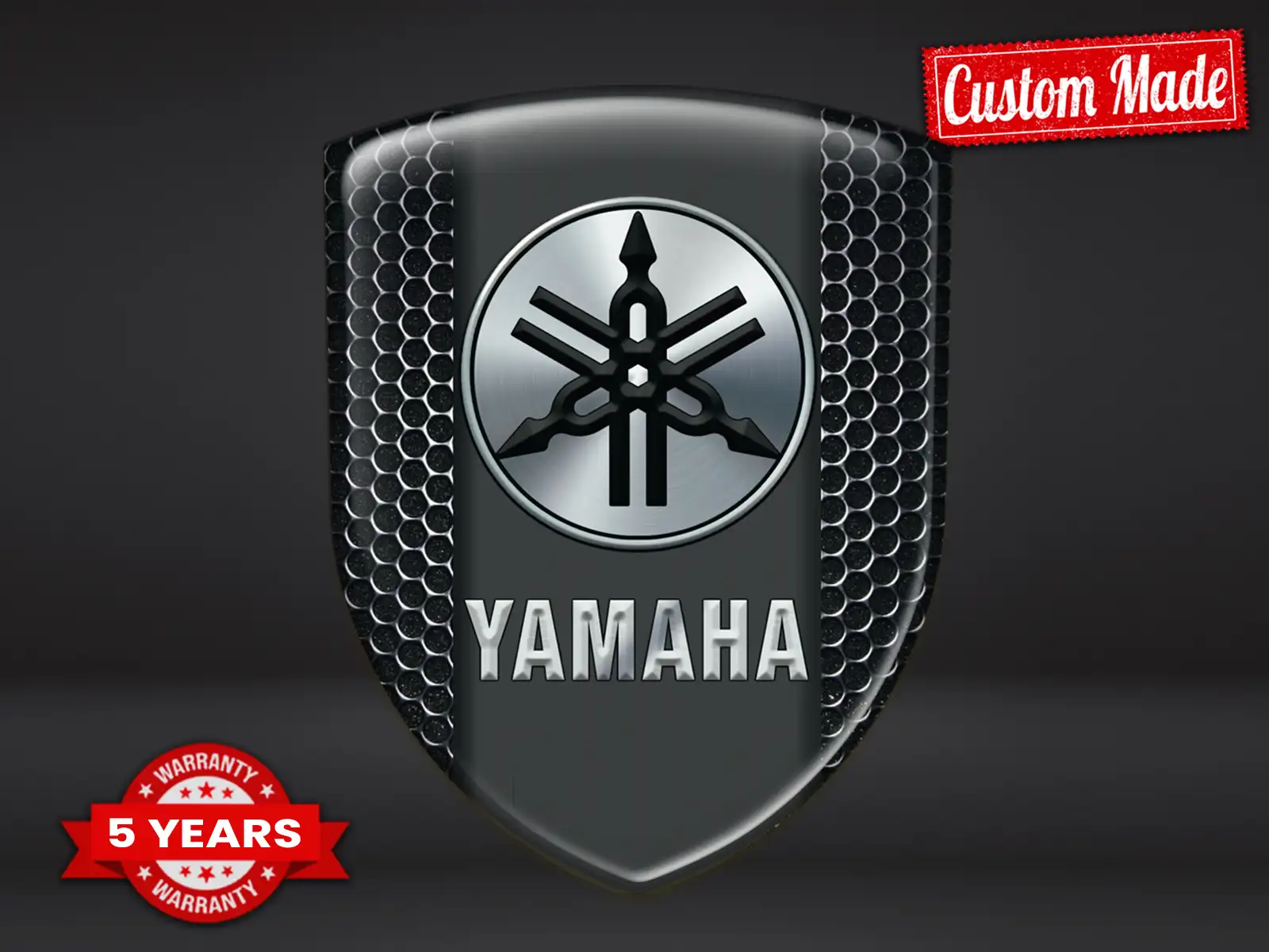 Yamaha Emblème Bombé Finition Luxe Étiquettes Dôme Supérieures